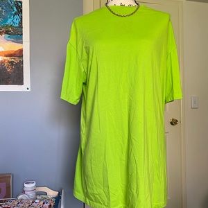 Neon green t shirt dress